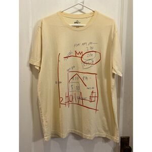 UNIQLO x Jean Michel Basquiat Cream Artist Painter T Shirt Tee Top  Mens Size XL